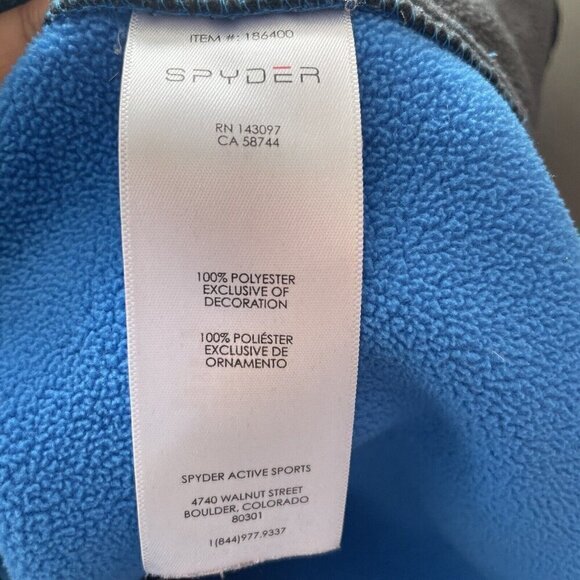 Spyder Sweatshirt MensL Blue Outbound Long Sleeve Half Zip Fleece Pullover - Picture 6 of 9